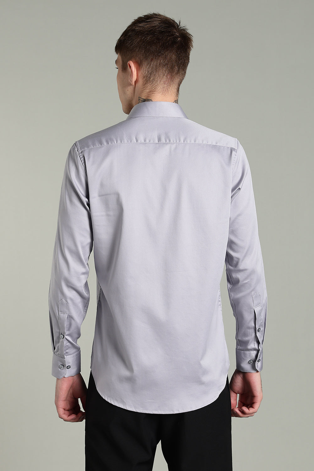 Wrinkle Free Cloud Grey Cotton Shirt