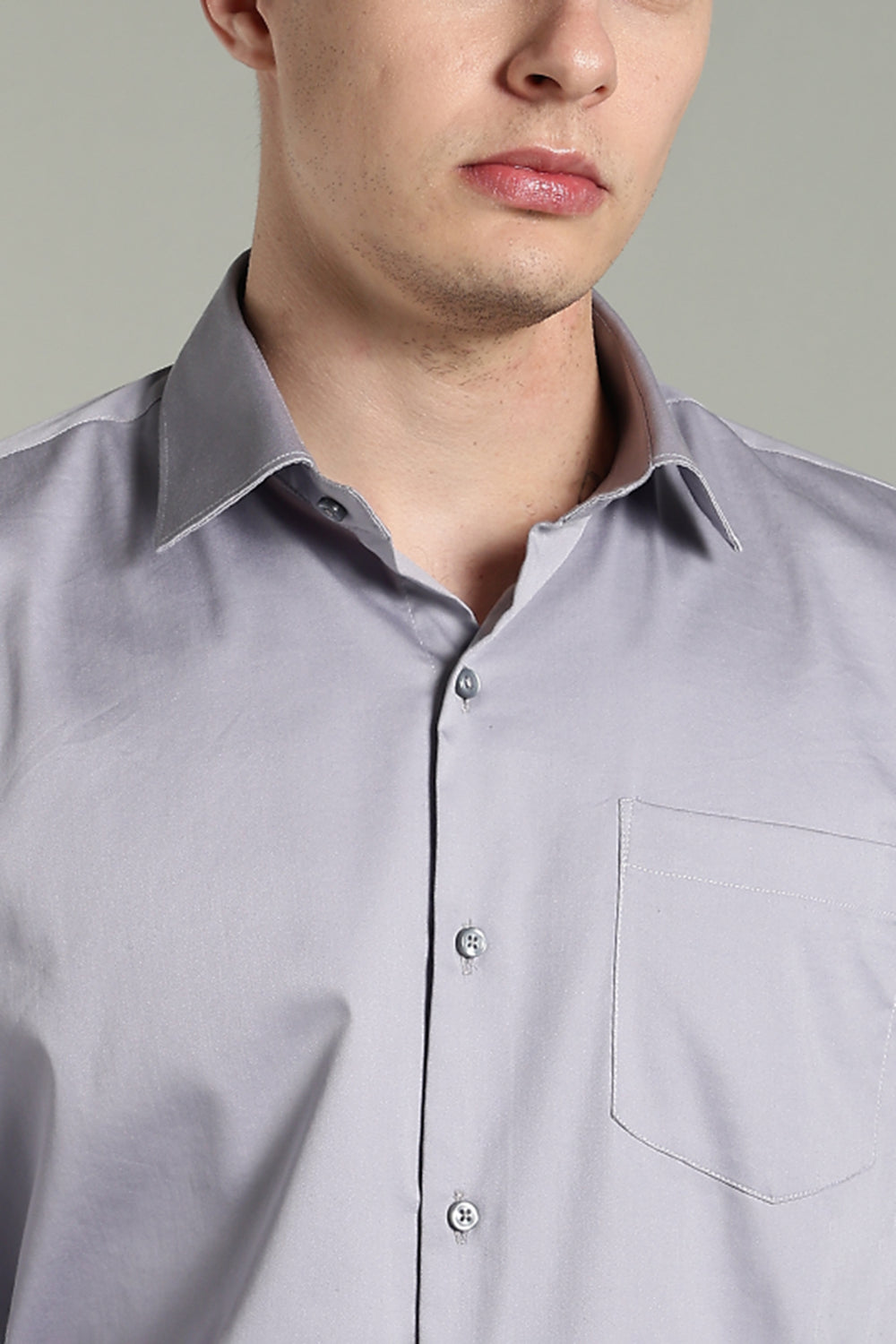 Wrinkle Free Cloud Grey Cotton Shirt