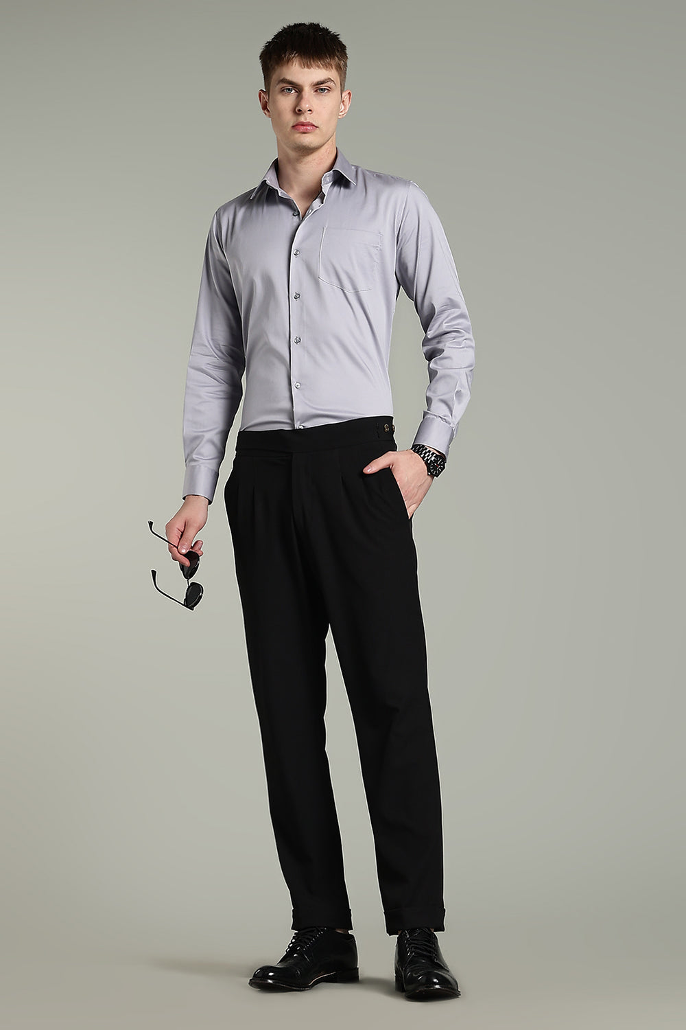 Wrinkle Free Cloud Grey Cotton Shirt