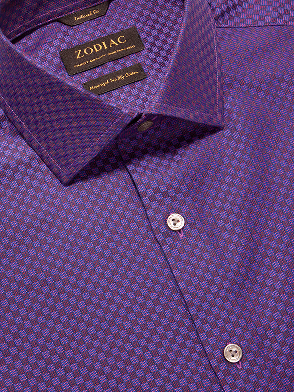 SLIM FIT PEACH CHECKS POLY VISCOSE QUICK DRY FORMAL SHIRT