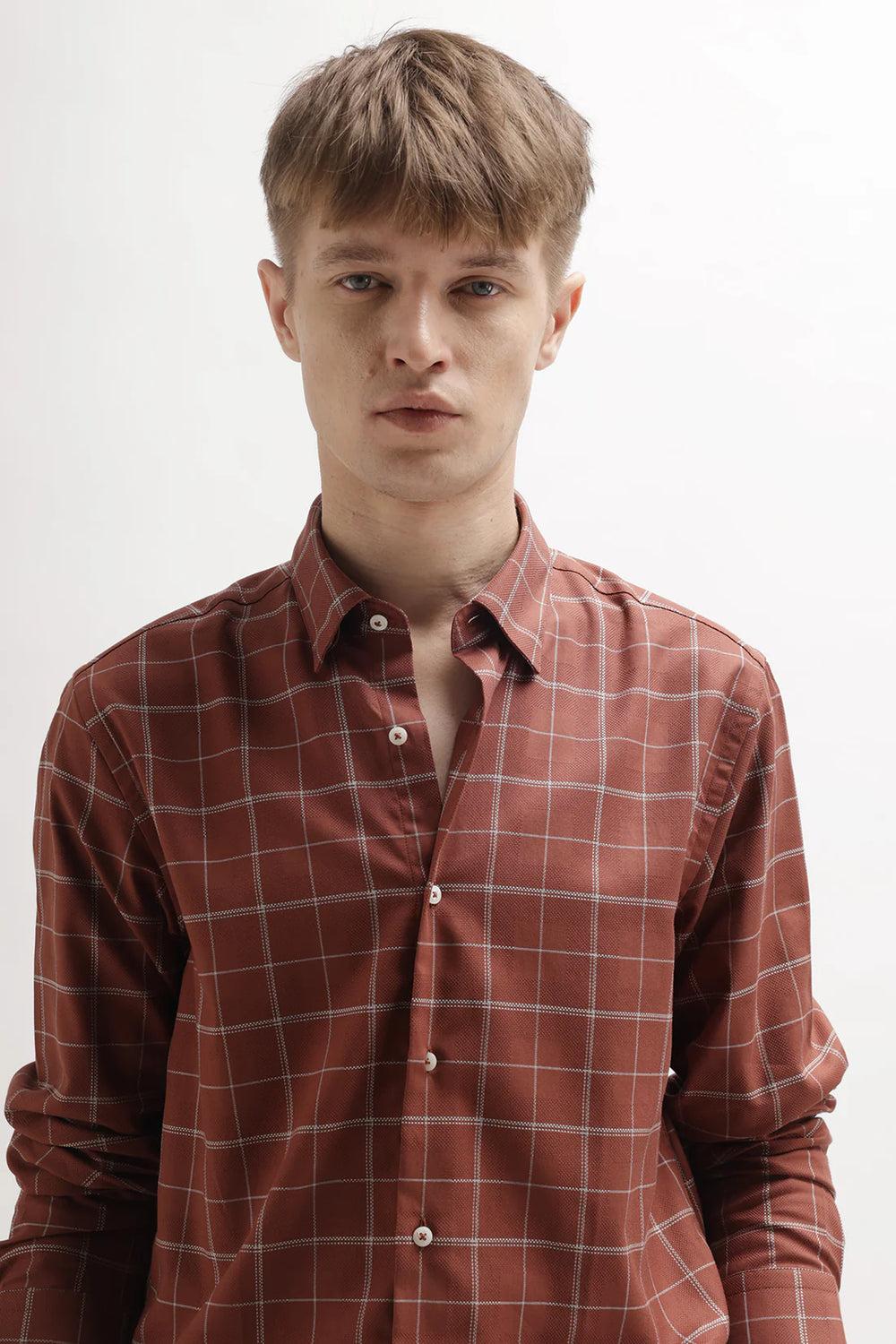 SLIM FIT SOLID PLAIN  BAIGE FORMAL SHIRT