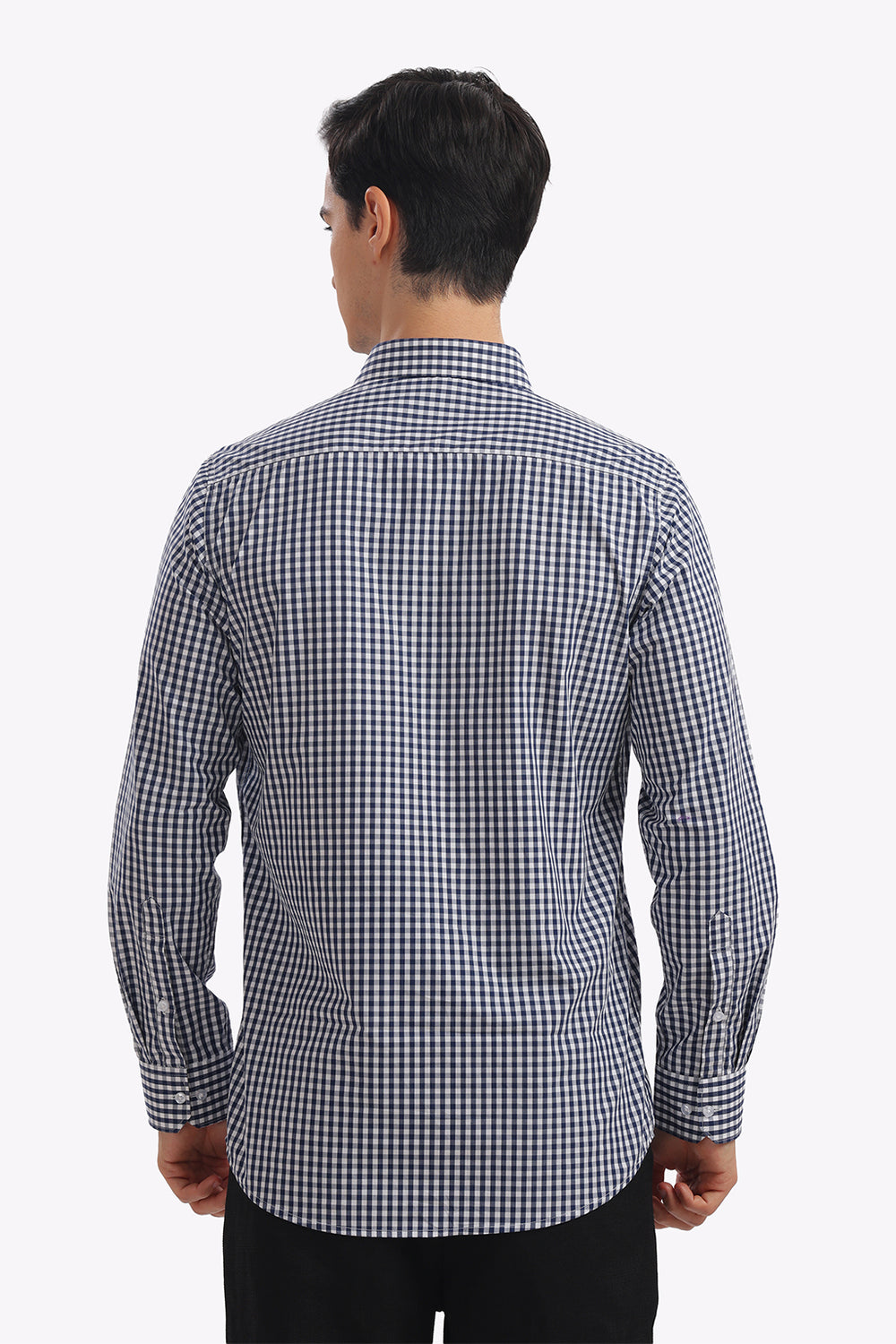 Navy Blue Checks Formal Shirt