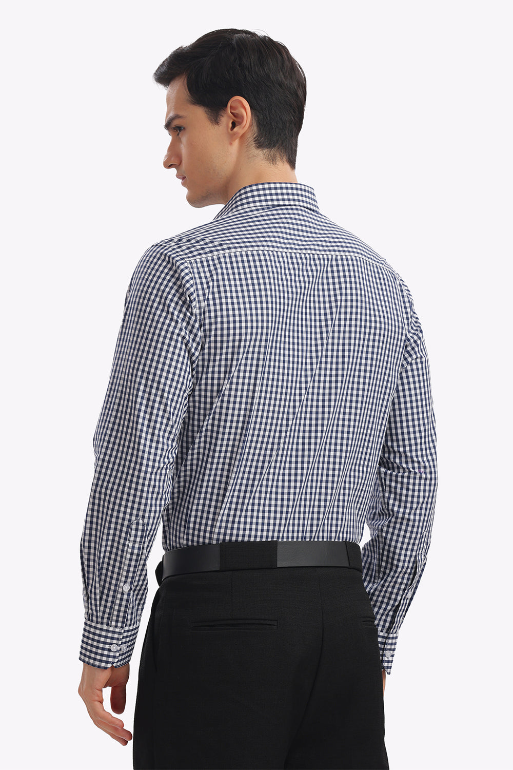 Navy Blue Checks Formal Shirt