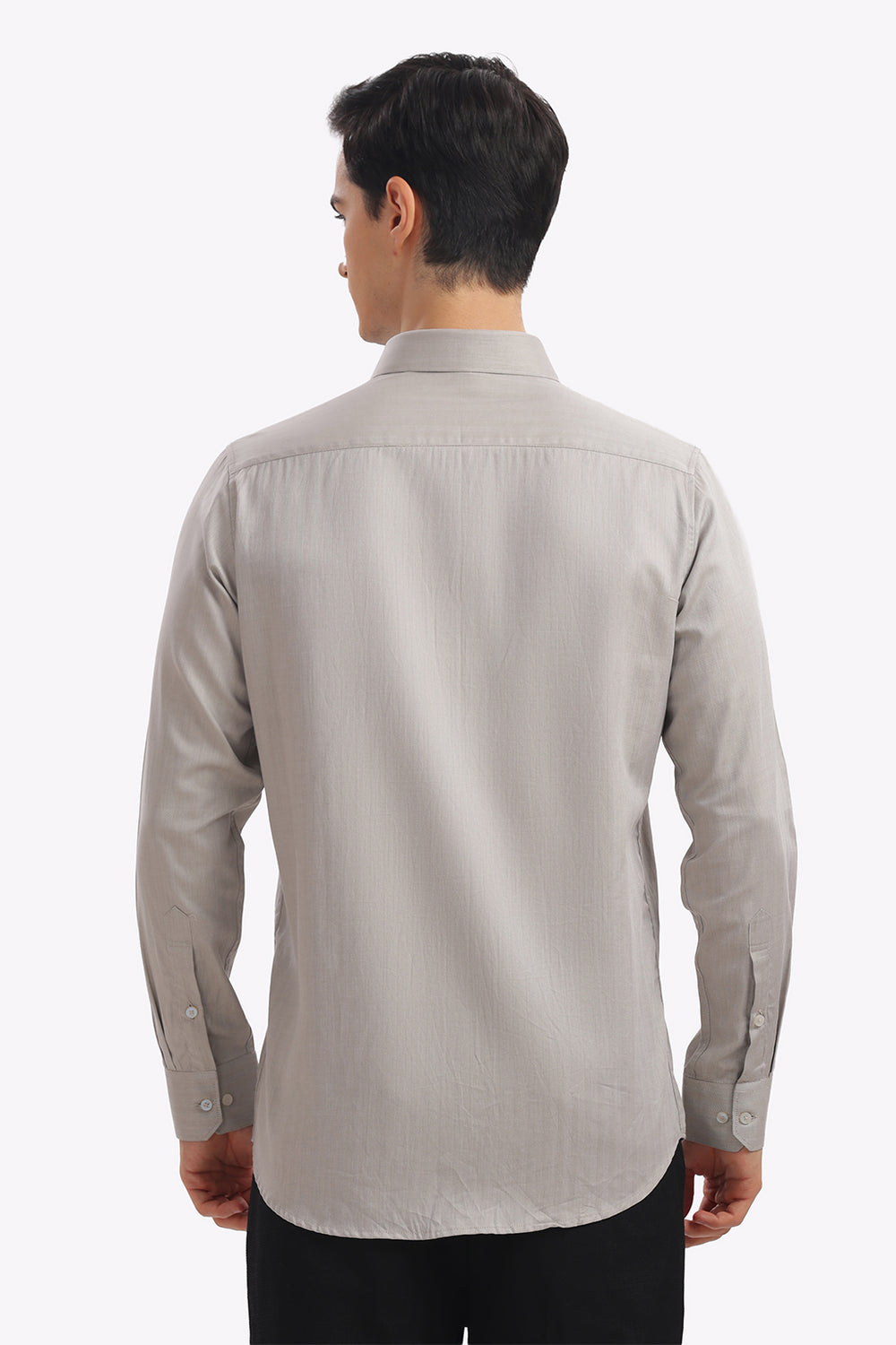 Self Strips Greige Formal Cotton Shirt