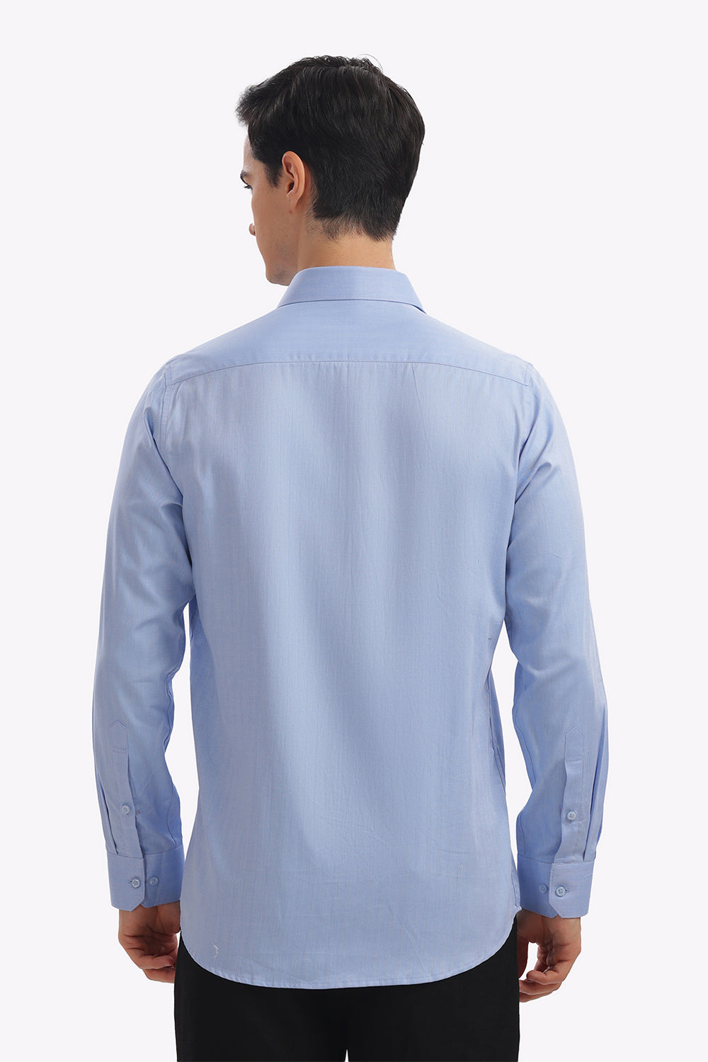 Self Strips Sky Blue Formal Cotton Shirt