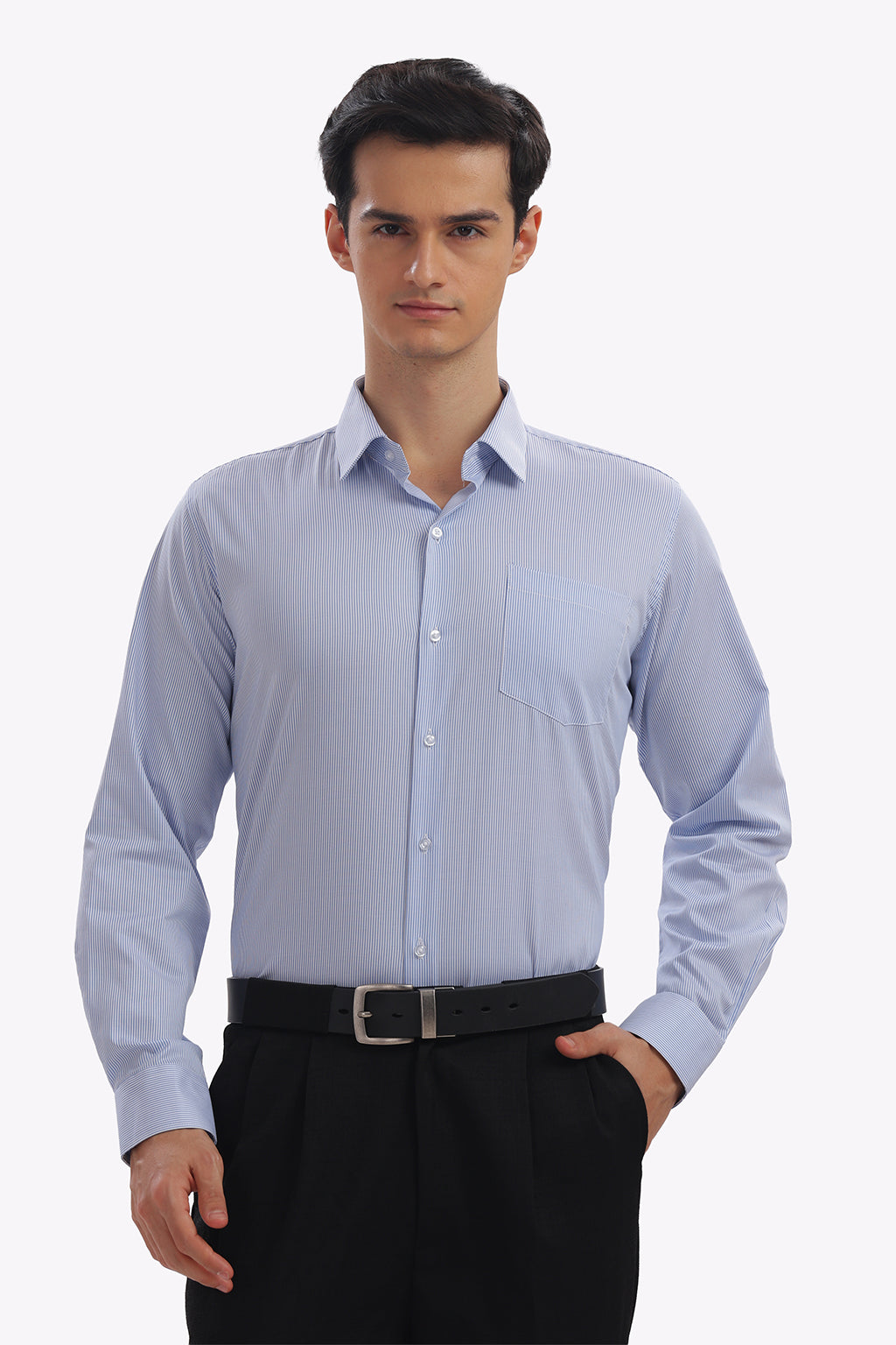 Quick Dry Light Blue Strips Formal Shirt