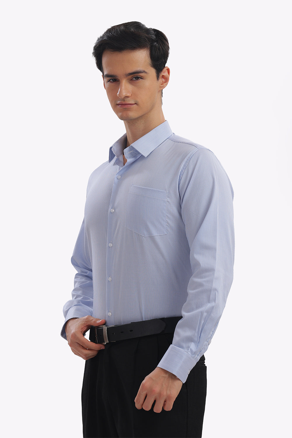 Quick Dry Light Blue Strips Formal Shirt