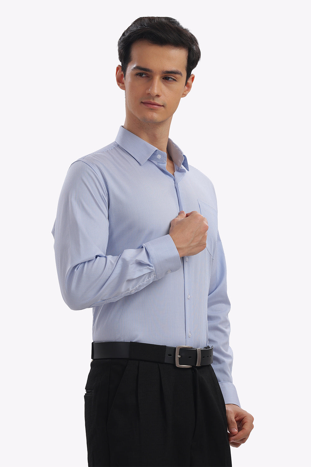 Quick Dry Light Blue Strips Formal Shirt