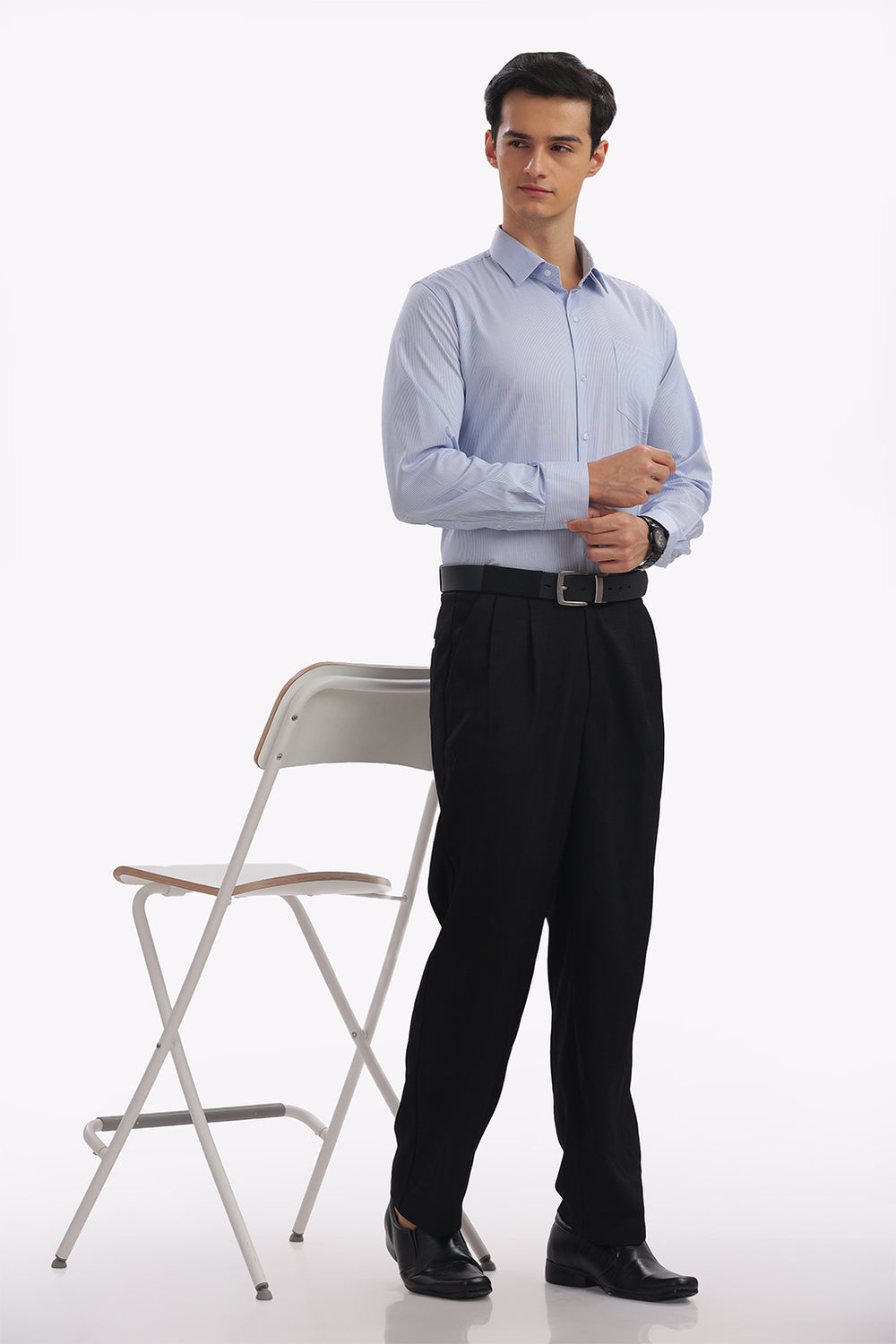 Quick Dry Light Blue Strips Formal Shirt