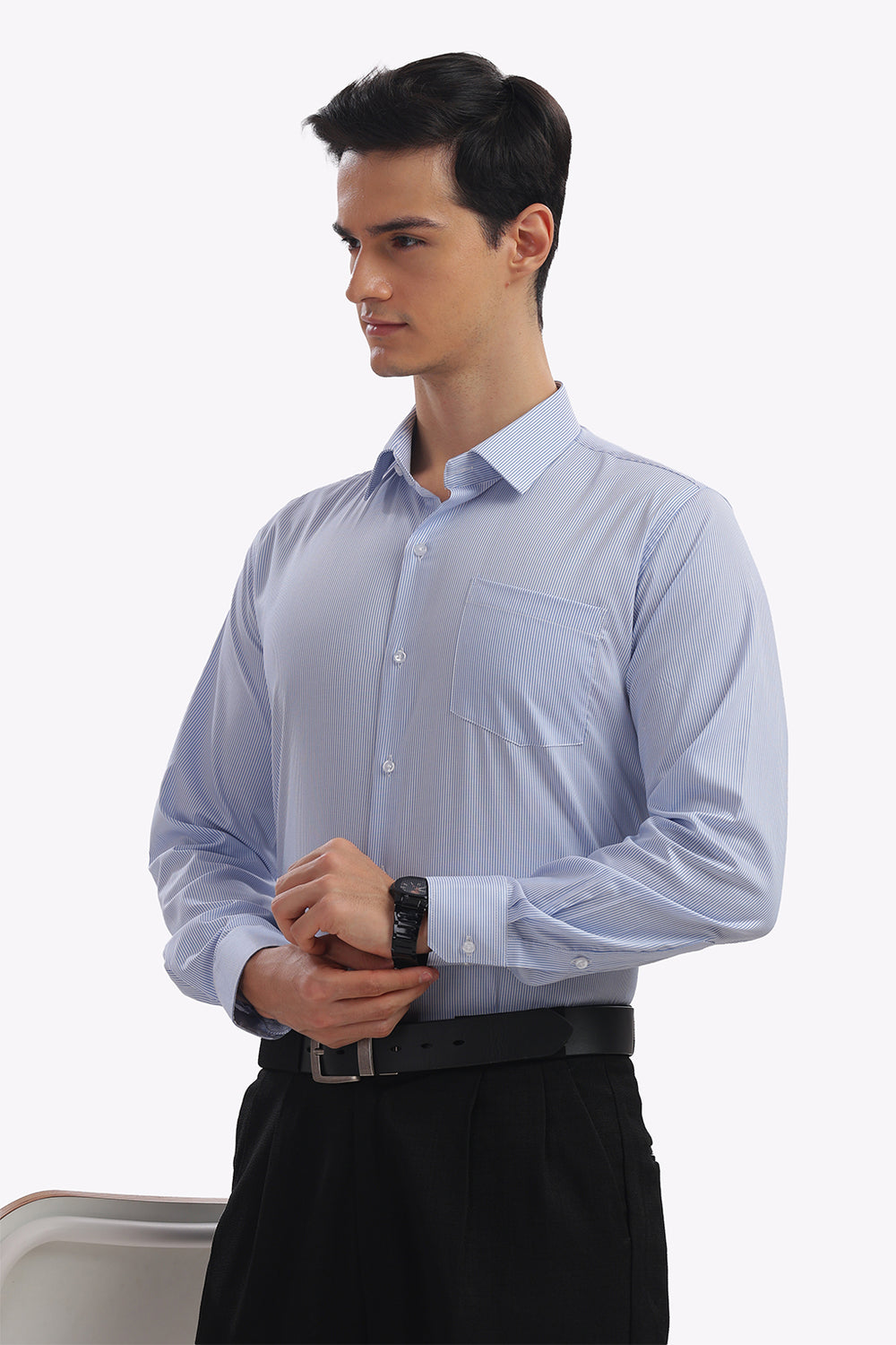 Quick Dry Light Blue Strips Formal Shirt