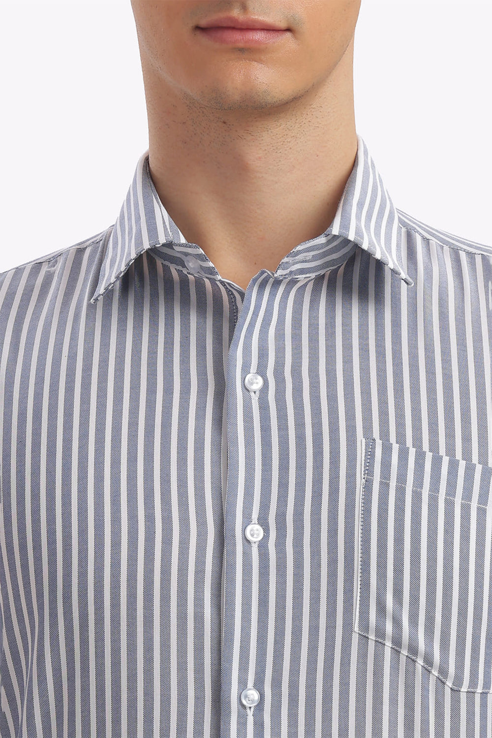 Blue Striped Formal Cotton Shirt