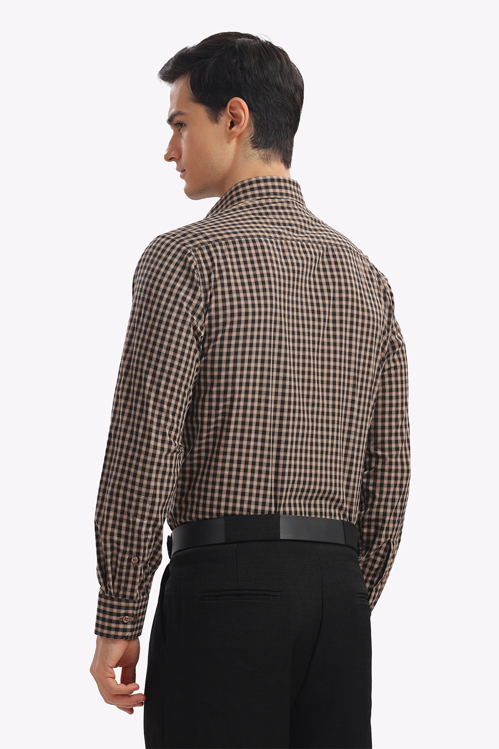 Quick Dry Bricks Brown Checks Formal Shirt