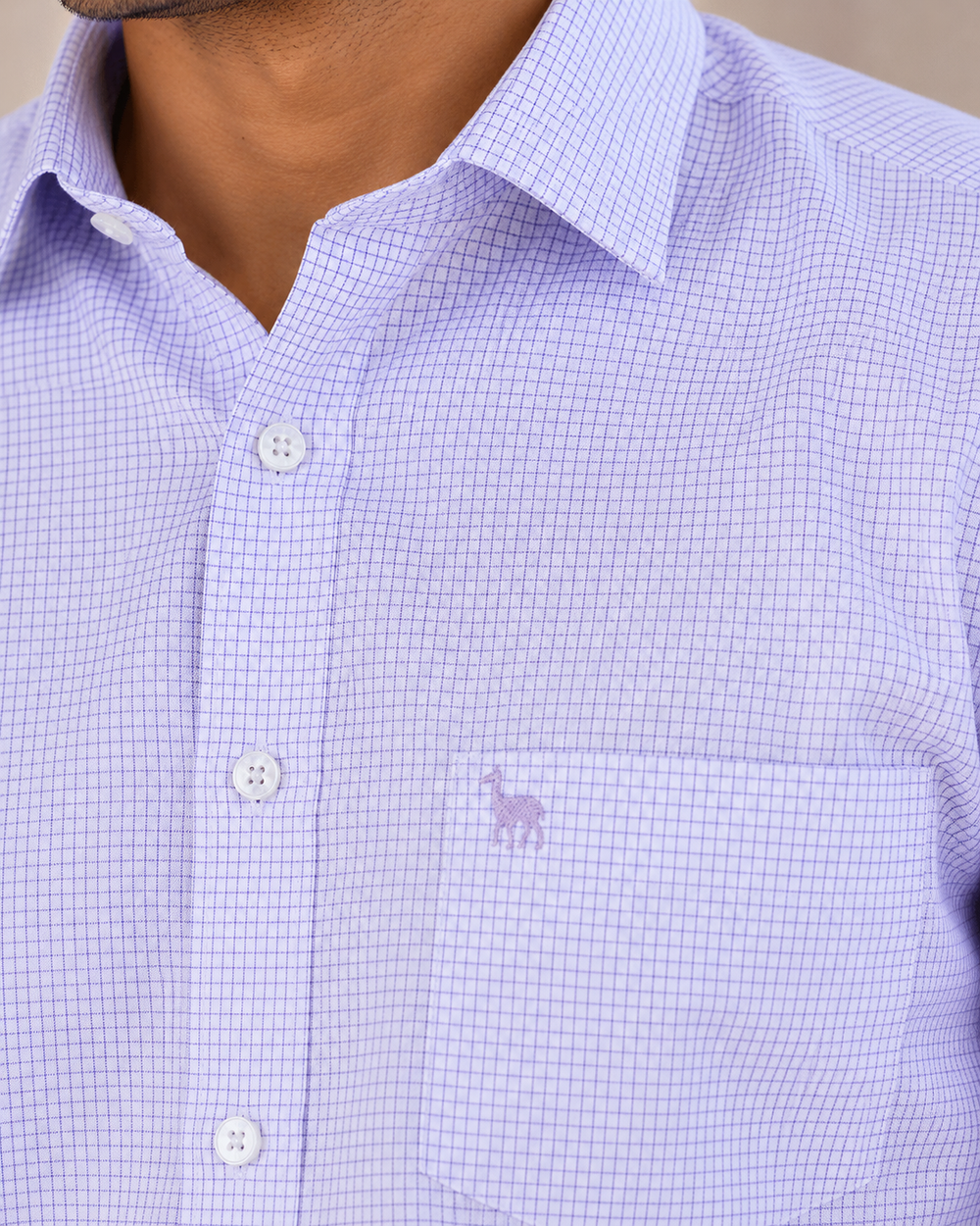 Giza Cotton Lilac Micro Checks