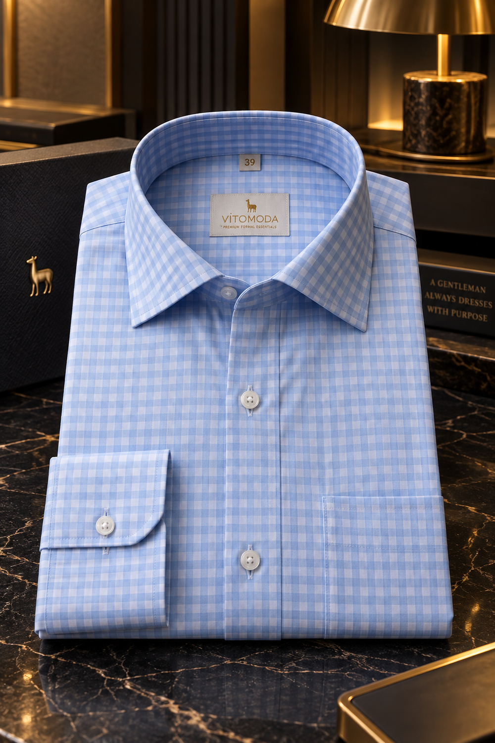 Sky Blue & white Checks Shirt