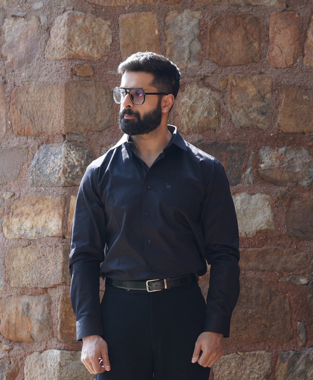 Black Wrinkle Free Shirt