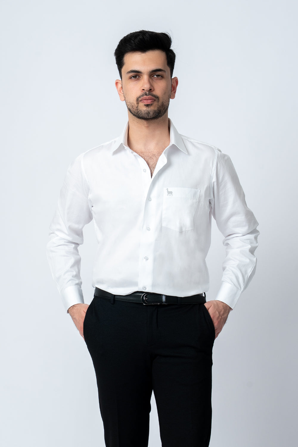Wrinkle-Free Pilot White Formal Cotton Shirt