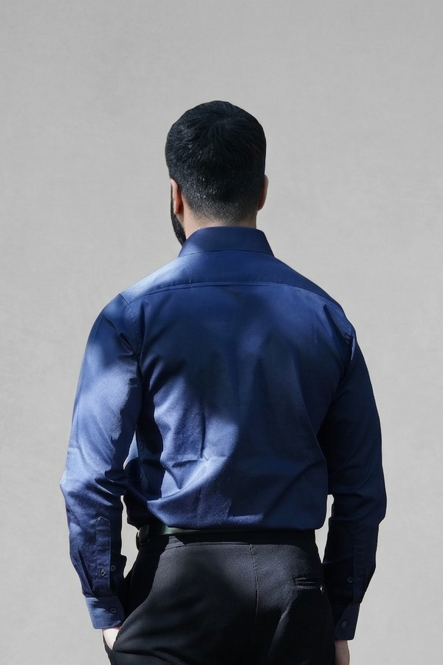 Navy Blue Wrinkle Free Shirt