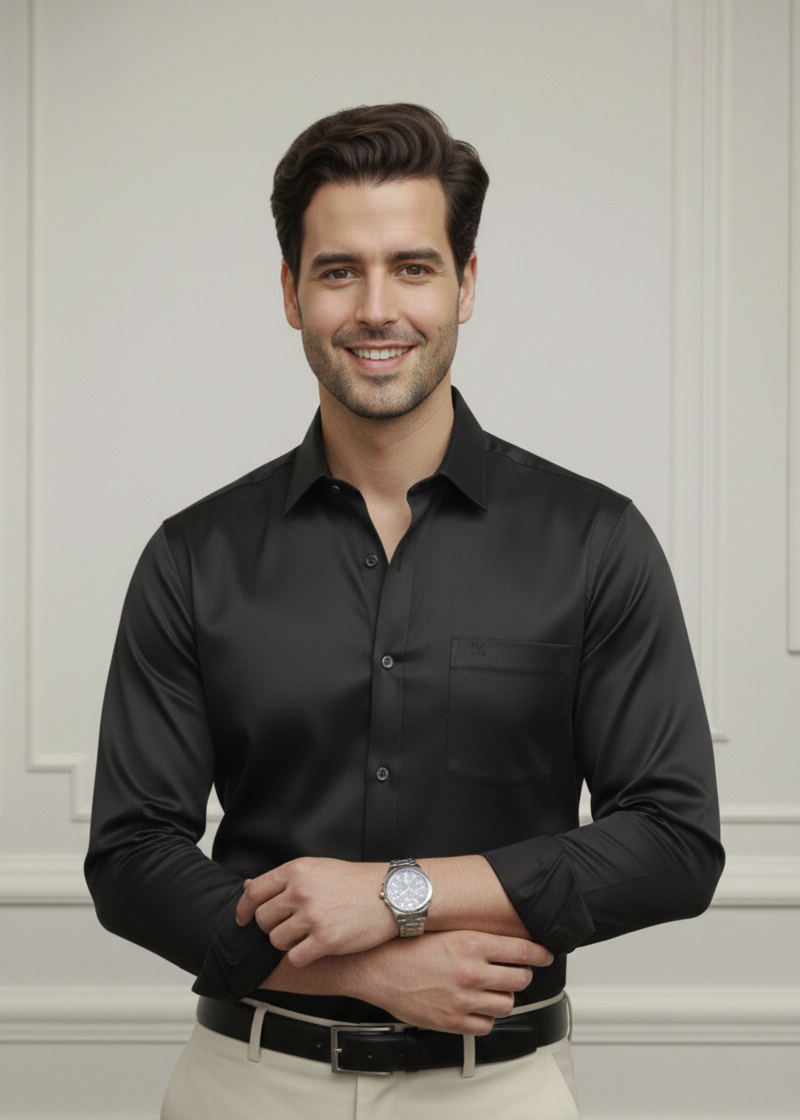 Black Wrinkle Free Shirt