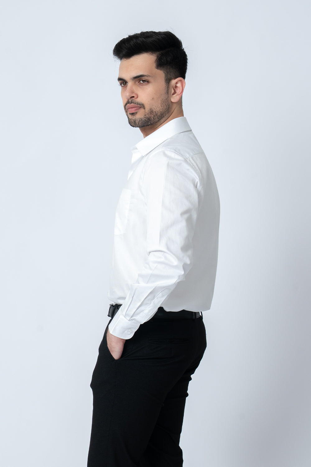Wrinkle-Free Pilot White Formal Cotton Shirt