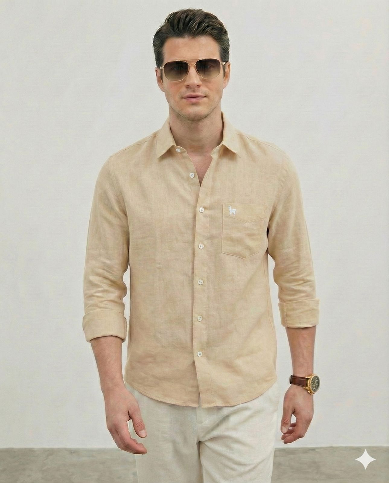 Light yellow beige Linen 60 LEA