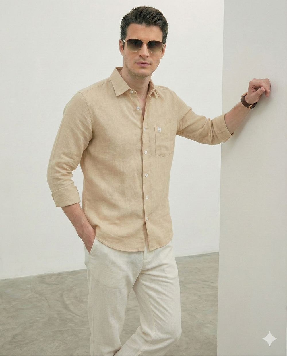 Light yellow beige Linen 60 LEA